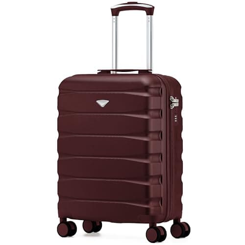 Flight Knight Lightweight Travel Suitcase 55x40x20cm | Hard Shell Carry On Luggage with Aluminum Telescopic Handle, 8 Wheels & TSA Lock | Approved for Ryanair Priority, TUI & 60+ Airlines