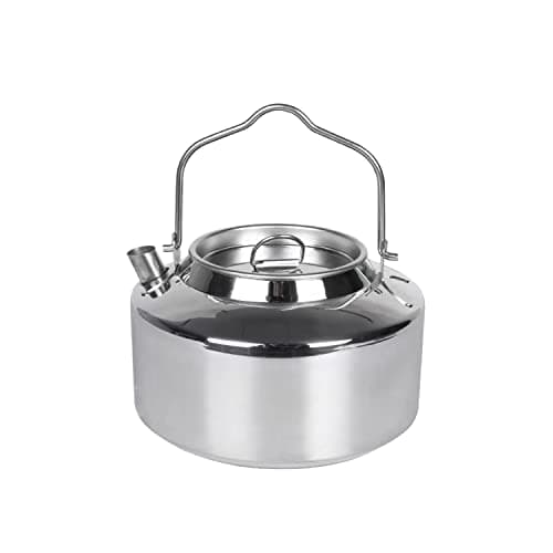 ZLWENA 1.2L Camping Pot Stainless Steel Tea Kettle Outdoor Water Boiler