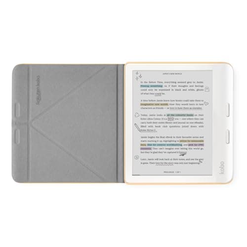 Kobo Libra Colour SleepCover Case, Butter Yellow, Vegan Leather — view 4
