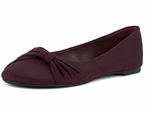 MaxMuxun Women's Ballet Flats Burgundy Size 7 UK