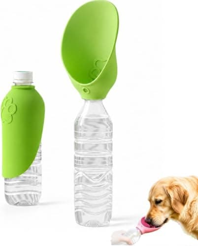 Portable Dog Water Bottle Adapter, 2 Pack Silicone Drinking Cap for Dogs, Practical Folding Water Container, Silicone Portable Dog Bottle Dispenser for Pet Outdoor Walking and Camping