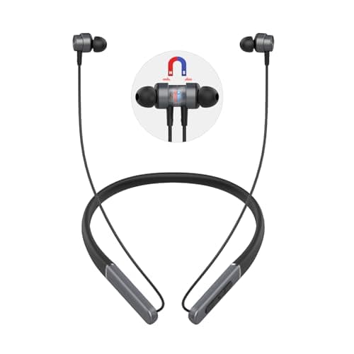 MORMOQUE Neckband Bluetooth Headphones,Wireless Earbuds with Magnetic Switch,Built-in Microphone Earphone,40H Playtime,ENC+IPX5 Waterproof HD Bass,for Sports/Running/Gym/Travel,Compatible iOS/Android