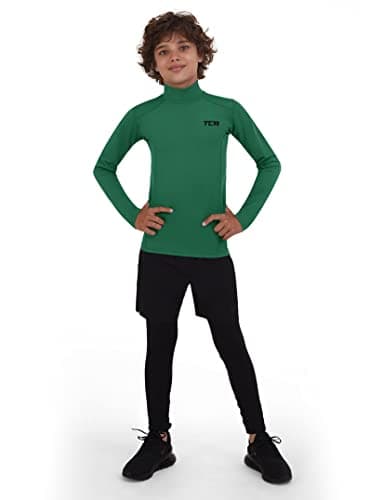 TCA Men's HyperFusion Compression Base Layer Top Long Sleeve Under Shirt - Mock Neck - Cadmium Green Mock, S — view 2