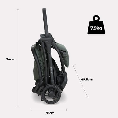 My Babiie MBX2 Compact Stroller – from Birth to 22kg, Foldable, Lightweight, Travel Buggy for Toddlers, Pushchair with UPF50+ Sun Canopy - Forest Green — view 4