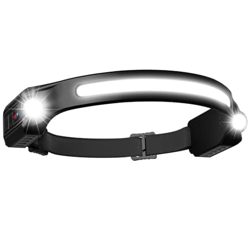 Head Torch Rechargeable,Headlamp with Red Light 2XPE and 260°Wide Beam