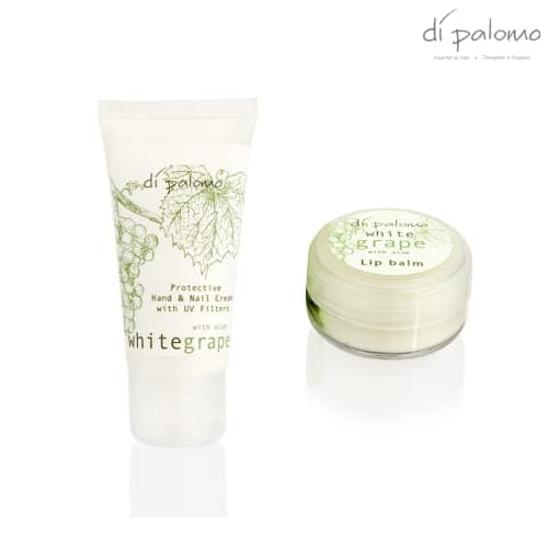 Di Palomo White Grape & Aloe Handbag Essentials Kit. Hand Cream & Lip Balm. Makeup Bag & Travel Essentials Kit. Skin Care Essentials Gifts for Her. Moisturising Gifts for Women. — view 4