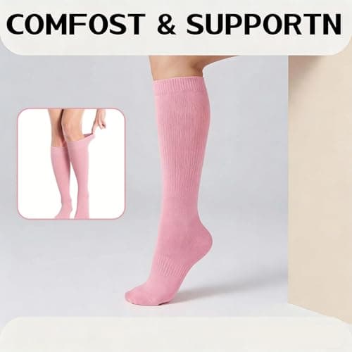 Snox Compression Socks Women - 20-30mmHg Graduated Athletic Support Socks,Non-slip Ideal for Travel, Running, and Flying Swelling & Fatigue (4-Pack) (S/M) — view 3