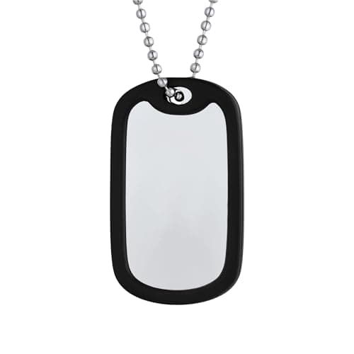 TRUMIZON Military Dog Tags Army Stainless Steel, Nickel-Plated Blank Dog ID Tags with Ball Chains & Silencers