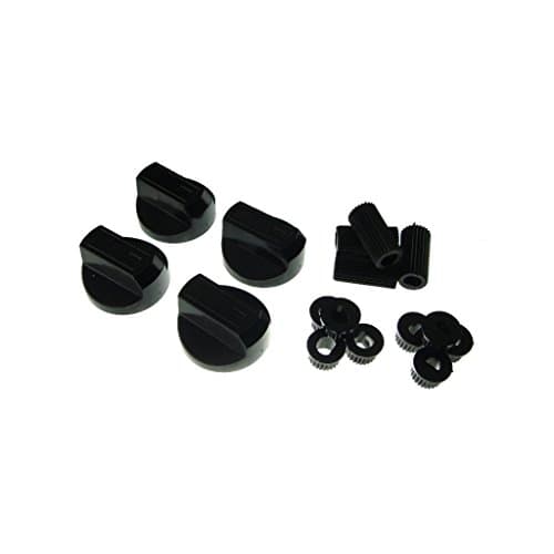 Ufixt Universal Cooker Control Knobs | 4 Pack Black Oven Dial Kit | Includes 12 Adaptors for All Shaft Sizes | Compatible with Most Brands — view 4