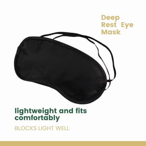 2pcs Eye Mask for Sleeping Shade Cover Blindfold Eye Patches Travel Sleep Cover | Nap Travel Gift Breathable Eye Blinder with Nose Pad for Men Women (Black) — view 3