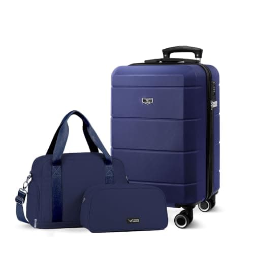 Lugg Jetset 3-Piece Travel Set – 55x35x23 cm Hard Shell Cabin Suitcase, Duffel Bag and Toiletry Bag for Lightweight Airline Hand Luggage and Weekend Travel