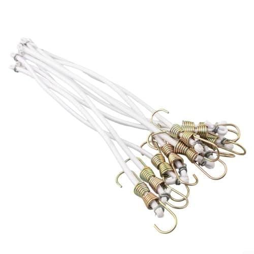 Heavy Duty Latex Bungee Cords 20 Pack, 30cm Elastic Luggage Straps with Hooks for Camping Gear, Hiking Backpack, Trailer, Canopy Tie Down Ropes(10PC White)
