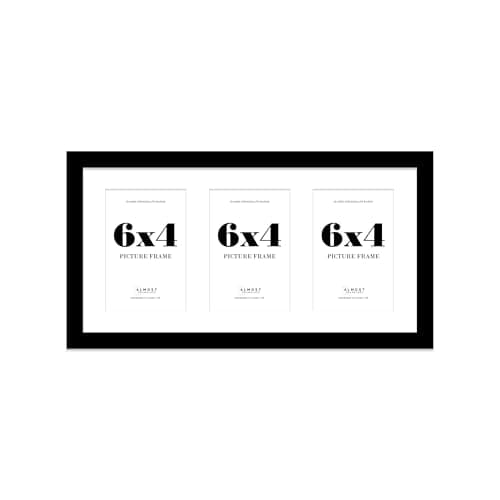 Black Multi Photo Frame - Holds 3 x 6x4 Pictures, Family Collage Picture Frame for Wall Display, 8x16 Panoramic Frame Size, Pack of 1 — view 3