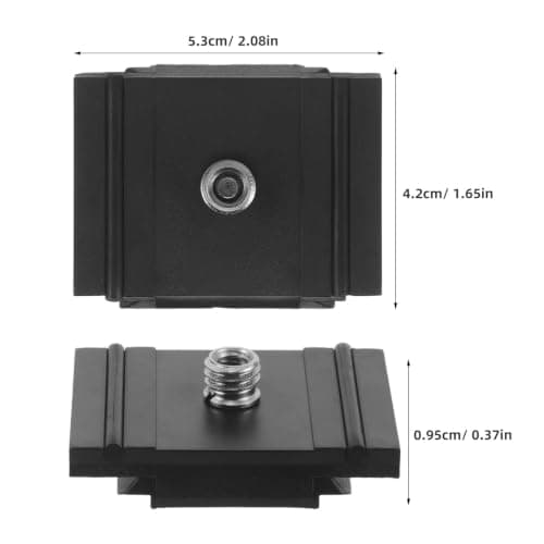 FUNNETOYU Camera Tripod Quick Release Plate with Alloy and Plastic Construction, Portable Mounting Adapter for Dslr Cameras and Projectors, for Video Shooting, Black, 2.1x1.7 Inch — view 2