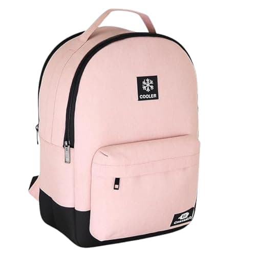 iN Cooler Backpack Insulated Lunch Bag for Men Women - Pink - Large Capacity Picnic Cooler, Camping Beach Travel Bag, Leakproof, Easy Carry Size 28x15x39cm, Backpack