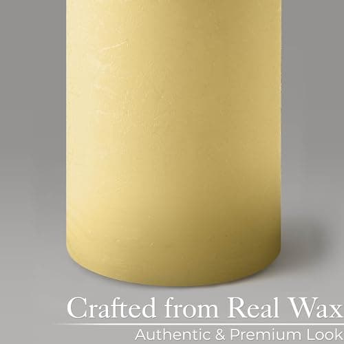 CHRISTOW Flameless LED Candles, Real Wax, Set of 3, Cream — view 5