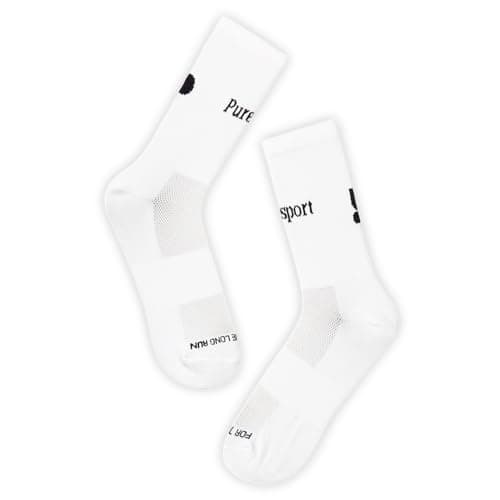 Puresport Performance Running Socks, White, Size S/M
