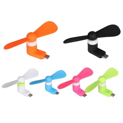 ZiStarlilife USB C for mini Fan, Portable Silicone Phone Cooler With High-Speed Quiet Motor, Lightweight Detachable Design For Outdoor Travel Camping Office Use, Compatible With(Black) — view 2