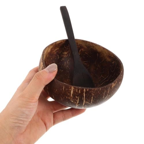 HAKIDZEL Portable Coconut Shell Mask Mixing Bowl with Smooth Interior and Cotton Linen Sack for Home Skincare and Travel Spa Kits, Enhanced Hygiene and Optimal Portion Control Facial Mask — view 4
