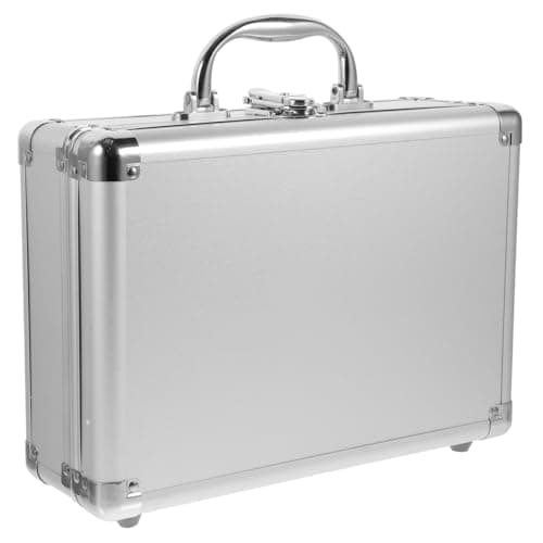 Veemoon Aluminium Flight Case Tool Box, Lockable Silver Briefcase for Measurement Instruments and Cameras, Portable Hard Metal Carrying Case with Handle, Professional Storage Box 29 x 20.5 x 10.5 cm