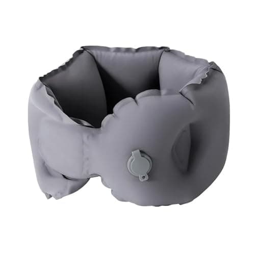 Pocket Size Inflatable U-Shaped Travel Pillow Portable Lightweight Neck Support For Car Sleeping Rest Ice Silk(Grey) — view 3