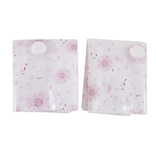 Periea Jasmine Triple Thick Printed Vacuum Bags for Home Storage & Suitcase Space Savers – 3 Sizes – Various Designs Pack of 2 (Pink Dandelion, Large 50x70cm)