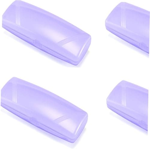TOPPERFUN 5pcs Portable Plastic Glasses Case Purple Eyeglasses Box — view 6