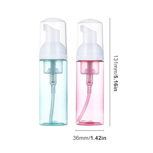 2 Pack 50ml Foaming Pump Bottles, Travel Size Refillable Foam Dispensers — view 3