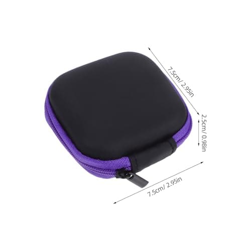 KICHOUSE Mini Headphone Storage Box Hard Water-Resistant Carrying Case with Mesh Pocket for Earphones Usb Cables and Small Accessories Compact Portable Travel Earbud Pouch — view 3