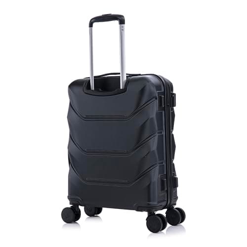 Rocklands® Cabin Suitcase 55x40x20cm Hard Shell TSA Lock, 4 Spinner Wheels, Lightweight Hand Luggage Small Travel Bag, Approved for 100+ Airlines Including Ryanair, EasyJet (Black, Cabin 20 Inch) — view 2