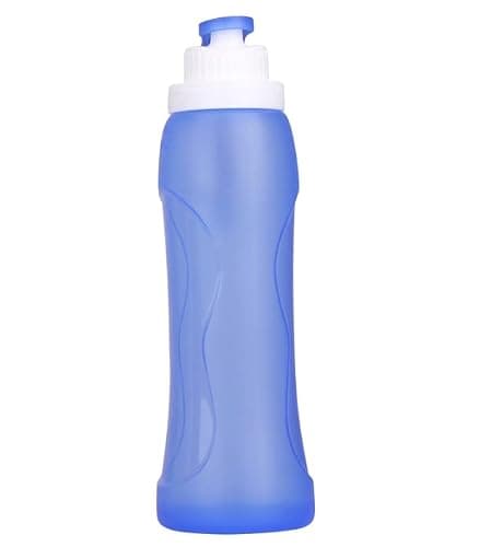 vellichor Leak-Proof Ultra-Light Collapsible Foldable Drinking Water Bottle - BPA-Free Sports Folding Bottle for Cycling, Fitness, Outdoor Activities - 500ml (Blue), Folds Incredibly Small for Drinks — view 6