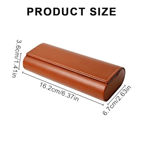 Mornavith Glasses Case Hard Shell, 2Pcs Portable Durable PU Hardshell Spectacle Cases for Men Women Unisex Sunglasses (Maroon + Black) — view 2
