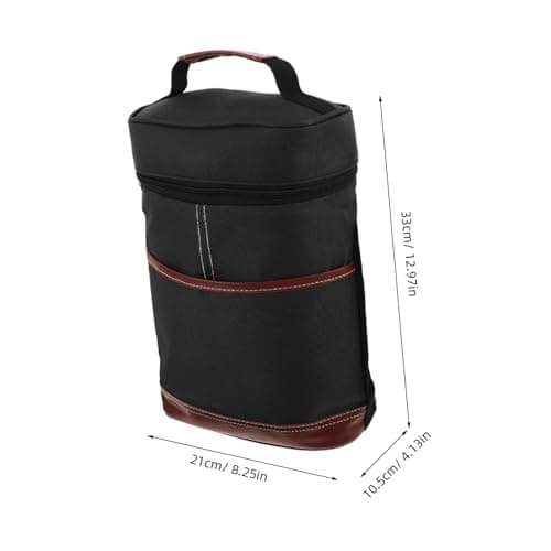 INOOMP Wine Bag Thermal Insulated Wine Tote 750ml Bottles Black Waterproof Oxford Cloth Peva Aluminum Cotton for Road Trips Summer Parties — view 2