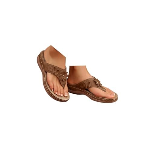 Summer Sandals Women Wedge Flip Flops for Women Orthopedic Sandals Comfortable Flip Flops with Arch Support Summer Casual Wedge Sandal Slippers Dressy Comfy Platform Beach Travel Sandal Shoes