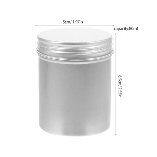 RUNROTOO 6pcs Aluminum Jar Refillable Small Aluminum Box 80ml Silver, Portable Empty Container for Cream, Moisturisers and Daily Storage — view 2