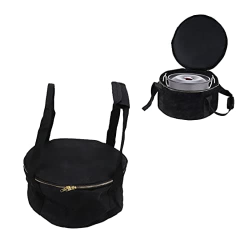 CLZothique Side-Opening Canvas Pot Bag, Camping Cookware 30.5 cm (Black) — view 2