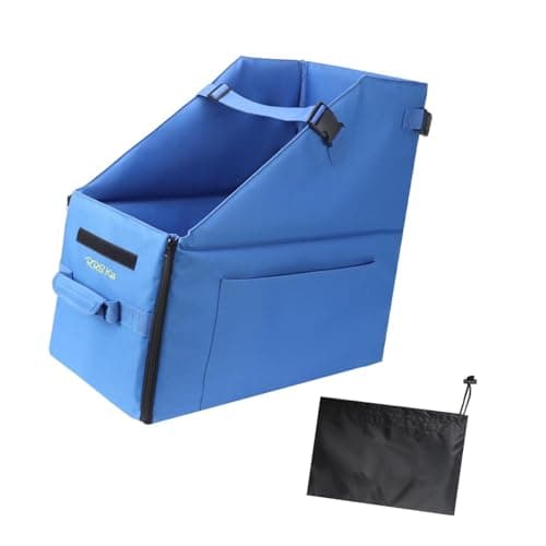 Dickly Foldable Storage Box, Travel Case, Trunk Transport, Bike Organizer with Dust Cover for Camping Trips, Hiking, Riding, Blue
