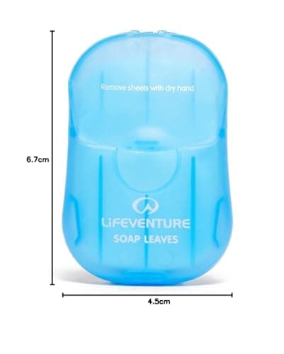 Lifeventure Travel Soap Wash Leaves x50 Foaming Paper Soap Flakes for Home Travel Camping Hiking and Outdoor Activities,Blue (Pack of 2) — view 5
