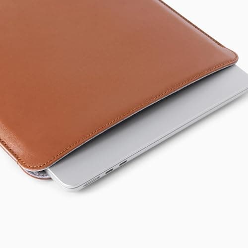 Comfyable Laptop Sleeve Precisely Compatible with 13 Inch Mac Air M5 2026 A3449 M4 M3 M2 M1 & MacBook Pro 13-in 2022-2016 & MacBook Neo A18, Faux Leather Cover Case, Brown — view 4