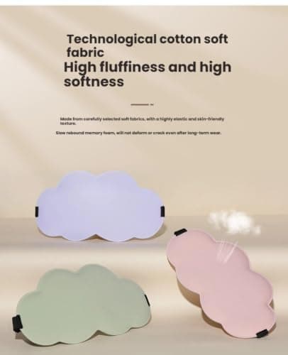 3D Cloud Shape Ice Silk Memory Foam Eye Mask for Sleeping (Beige Yellow) — view 6