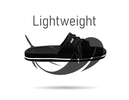IMTY Womens Sliders EVA Sandal Slippers Ladies Pool Slides Lightweight Beach Flip Flops Bathroom Shower Spa Leisure Sports Slipper (Black, UK Footwear Size System, Adult, Women, Numeric, Medium, 6) — view 6