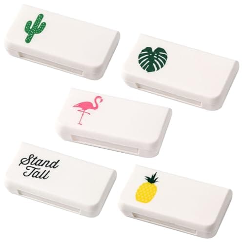 5 Pack Mini Portable Medicine Box, Three Compartment Plastic Storage Case