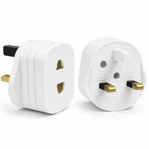 MOBIBAY (Pack of 1) Toothbrush Adaptor Plug UK Charger Shaver Socket 2 Pin to 3 Pin Electric Converter Bathroom Two to Three Prong Charging Tooth Brush Razor Plugs Electrical Shaving (White) — view 2