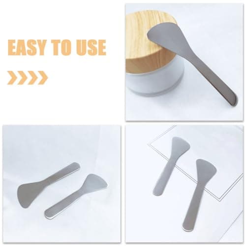 2pcs Stainless Steel Eye Cream Spatula Silver Compact Massage Tool — view 3