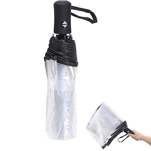 Clear Umbrella,Folding Clear Umbrellas for Weddings,Compact Travel Umbrella