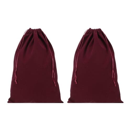 PATIKIL Shoe Dust Bag, 2 Pack Duster Flannel Shoes Pouch with Drawstring Washable Breathable Travel Shoe Bags for Home Luggage Storage, 12x17 Burgundy