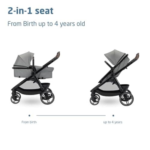 Maxi Cosi Zelia Select Trio, Baby Stroller 3 in 1 with Car Seat, 0-4 Years (0-22 kg), One-Hand Fold, Compact and Reversible Pushchair Travel System, with CabrioFix S i-Size Baby Car Seat, Grey — view 3