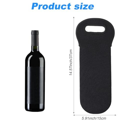 1 PCS Wine Carrier Tote Bag Holder, Insulated Wine Cooler Bag for Wines Beer Champagne Drinks Bottles, Portable Neoprene Material Wines Bottle Holder for Restaurant Travel Picnic Party (Single, Blue) — view 2