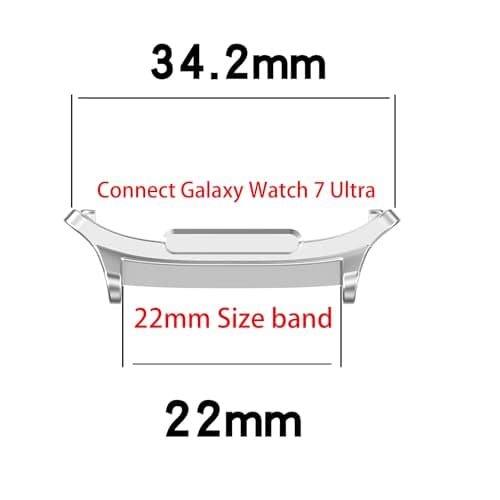 Blueshaweu Metal wristband adapter compatible with Galaxy Watch Ultra 47mm, 22mm stainless steel Wristband adapter for interchangeable connector Watch Adapter connector Smartwatch (Silver) — view 5