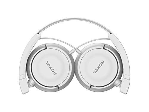Roxel RX110 Lightweight Wired Foldable Headphones with Mic & Volume Control, On-Ear Headphones, Ergonomic Design, Answer Incoming Calls, Compatible with Android and IOS Devices (White) — view 3